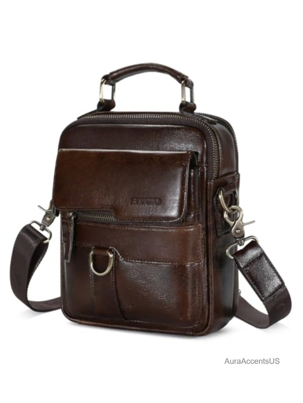 Genuine Leather Shoulder Bag Crossbody Messenger Briefcase for Men